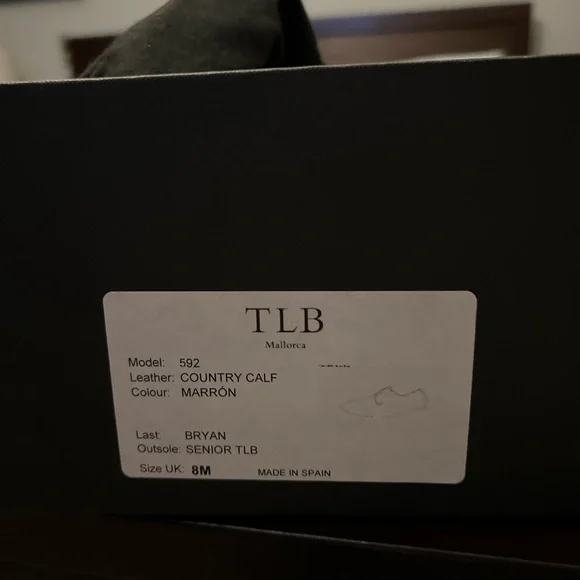 NWT TLB Mallorca Derby shoe Brown Country Calf 8.5UK - Picture 4 of 4